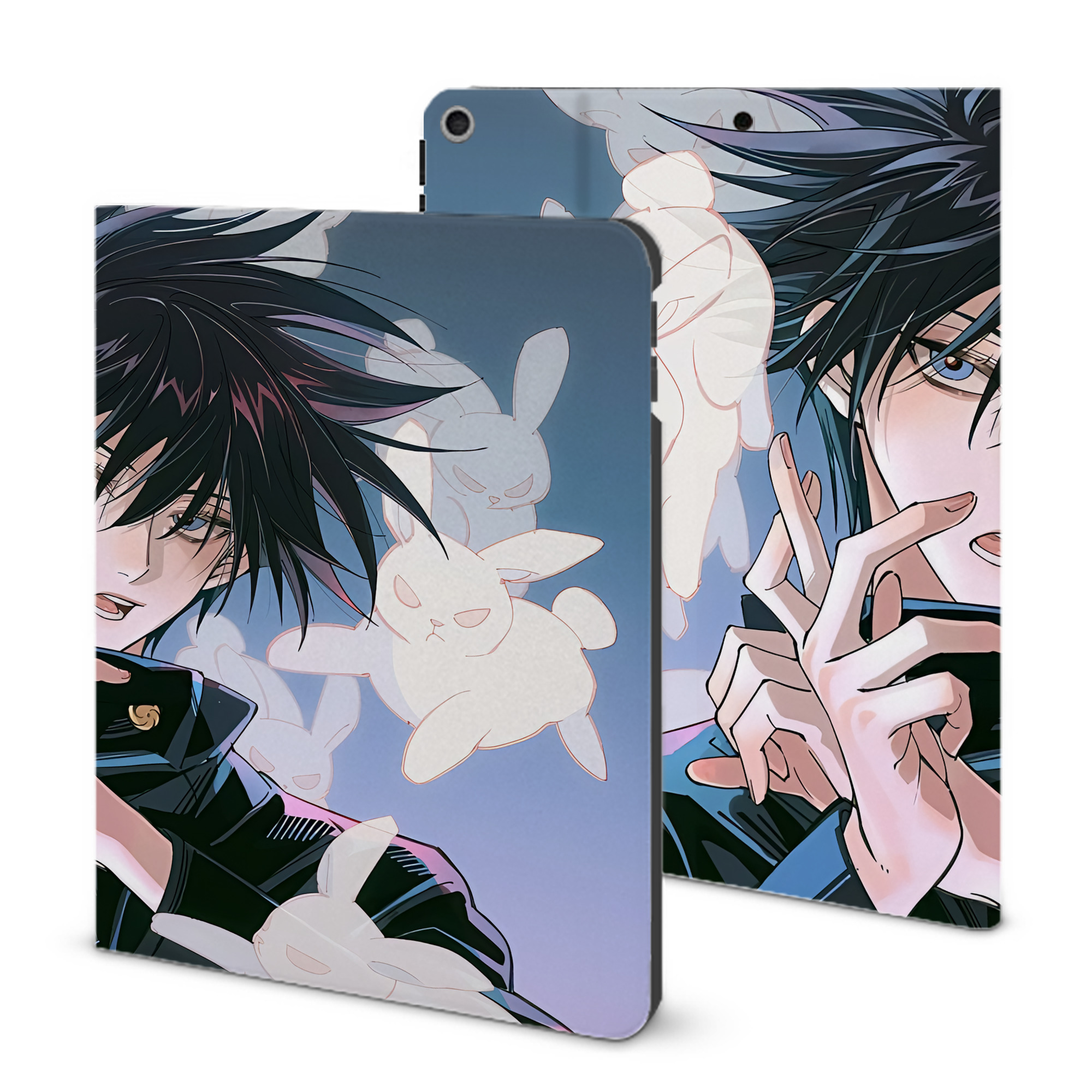 （画像用） 呪術廻戦 Jujutsu Kaisen IPad ケース ブック型 PUレザー TPU 耐衝撃 軽量 薄型 ペン収納なし 全面保護 IPad 各モデル対応
